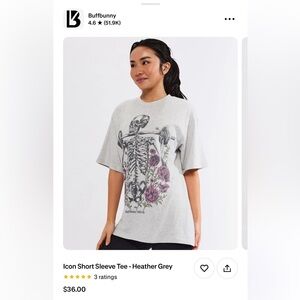 BuffBunny Icon Short Sleeve Tee Heather Grey
